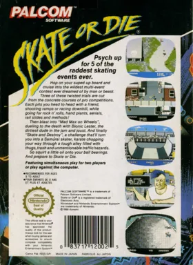 Skate or Die (Europe) box cover back